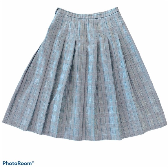 PENDLETON Houndstooth 100% Wool Pleated Skirt Size 10 - Picture 1 of 6